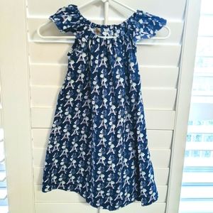 EUC Blue Flutter Sleeve Peasant Dress Girl 7/8
